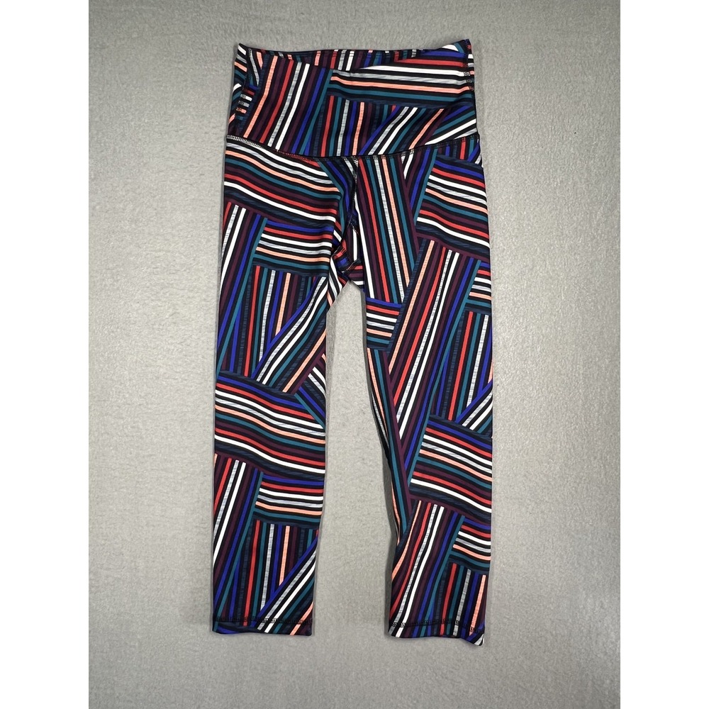 Old Navy Active‎ GO-DRY XS Women's Cropped Leggings Geometric Striped Athletic